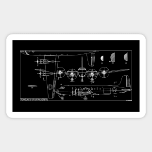 Douglas C-54 Skymaster American WW2 Transport Plane Blueprint Diagram Gift Magnet